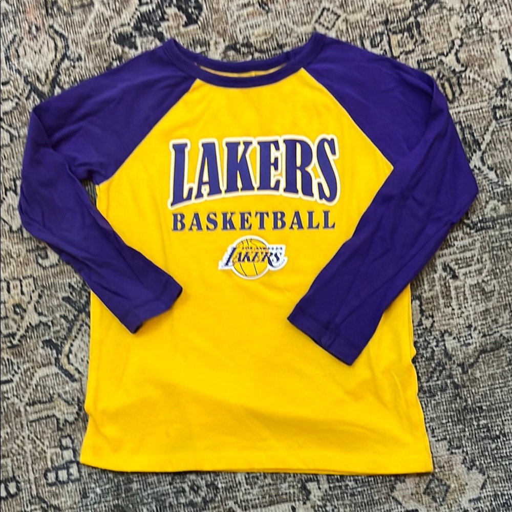 Lakers Kids Yellow and Purple Basketball Shirt